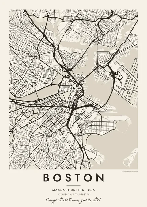 Boston map poster