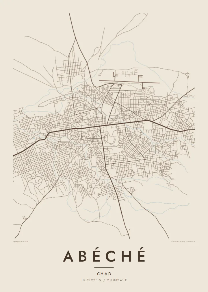 Abéché map poster — Sand