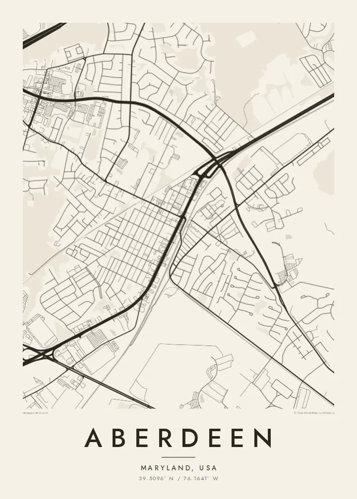 Aberdeen map poster — Paper style