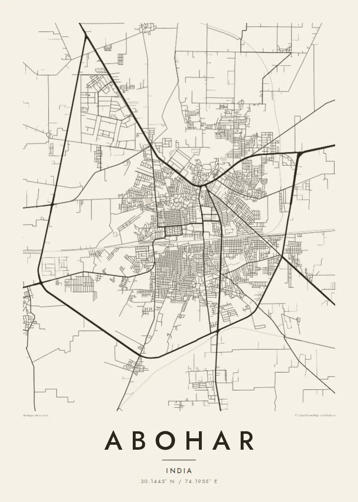 Abohar map poster — Paper