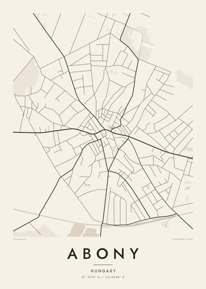 Abony map poster — Paper