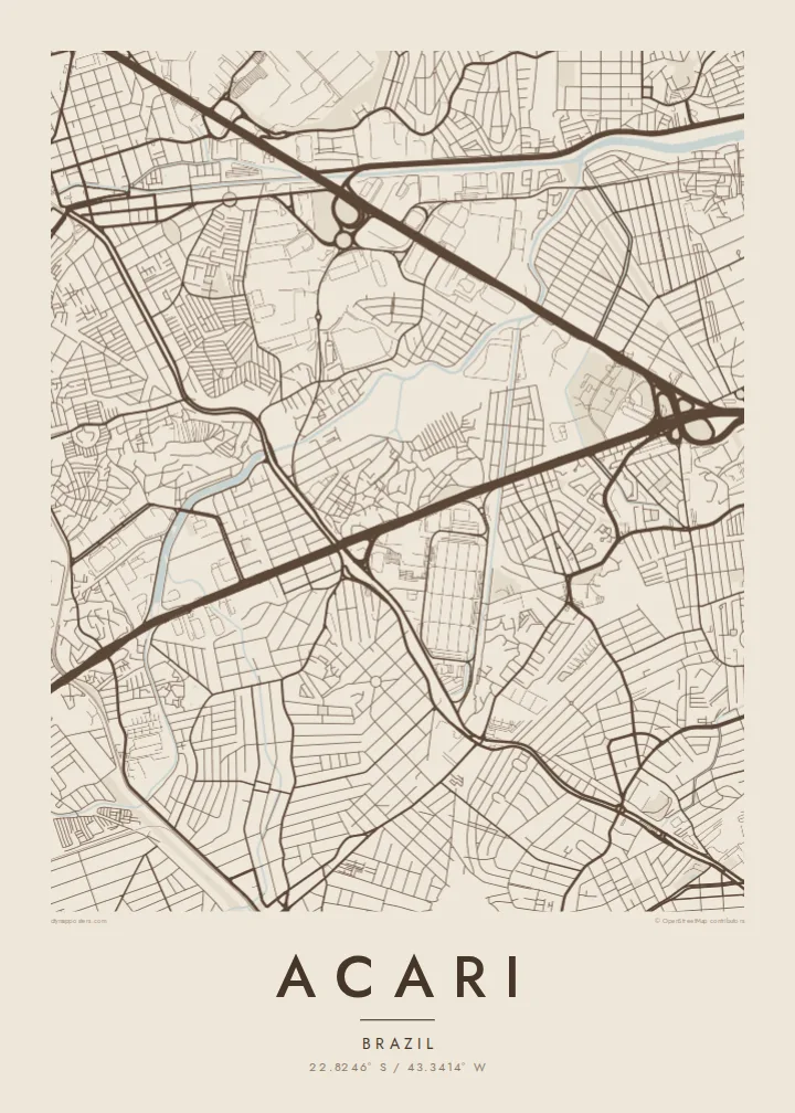 Acari map poster — Sand style