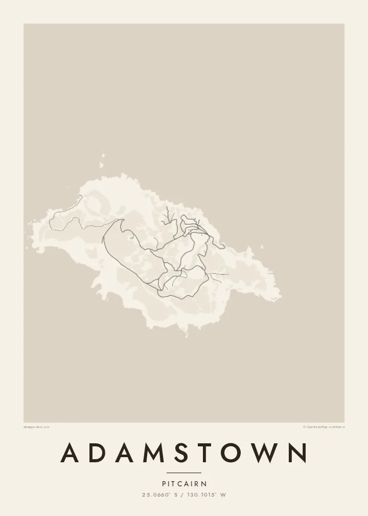 Adamstown map poster — Paper