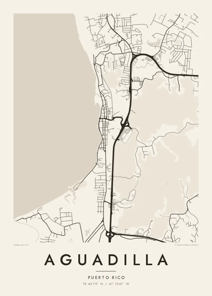 Aguadilla map poster — Paper style