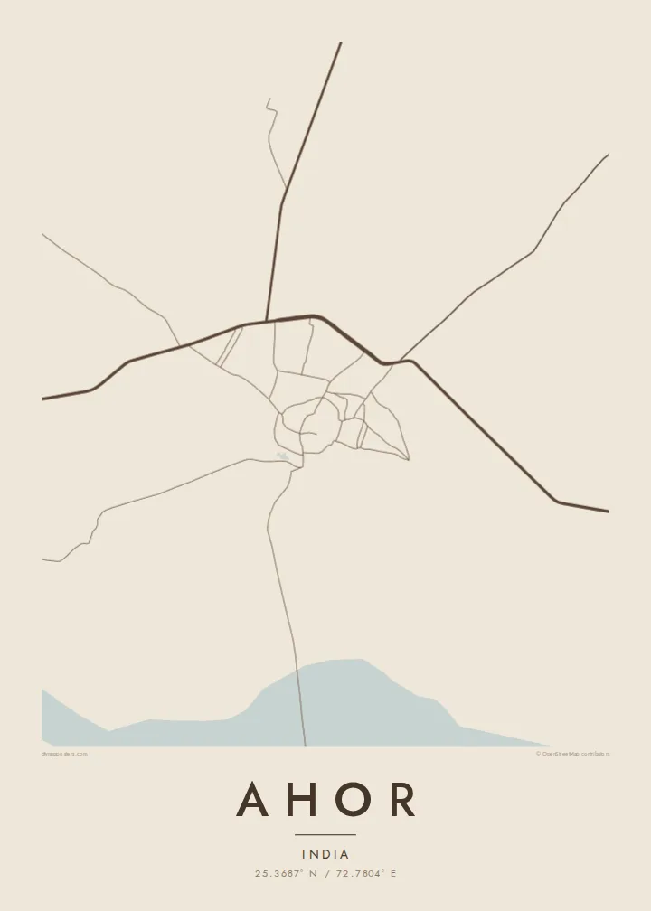 Ahor map poster — Sand style