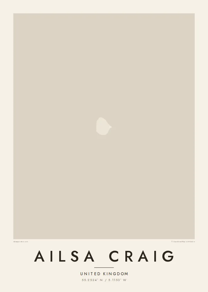 Ailsa Craig map poster — Paper