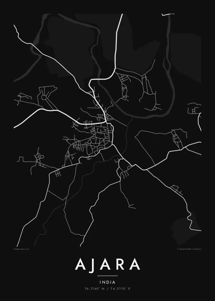 Ajara map poster — Noir