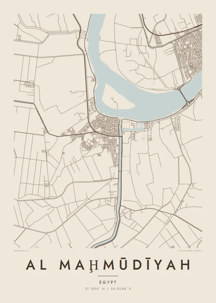 Al Maḩmūdīyah map poster — Sand