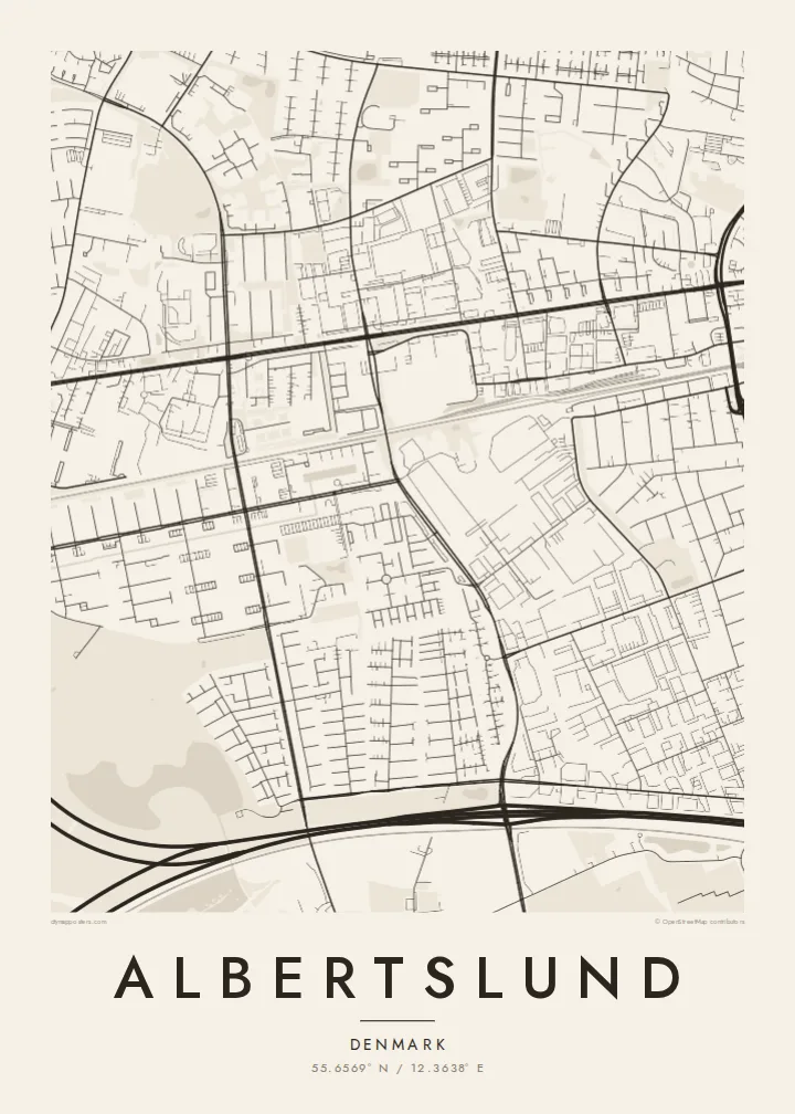 Albertslund map poster — Paper