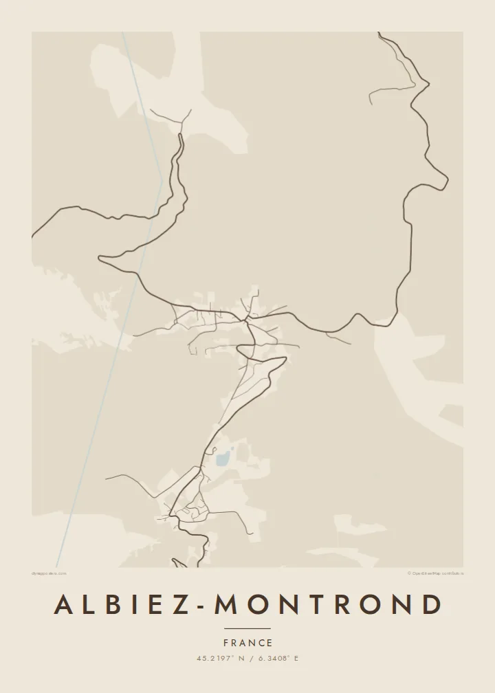 Albiez-Montrond map poster — Sand style