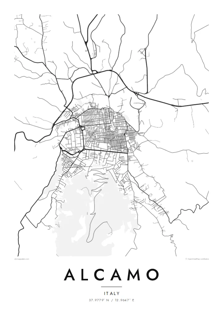 Alcamo map poster — Classic