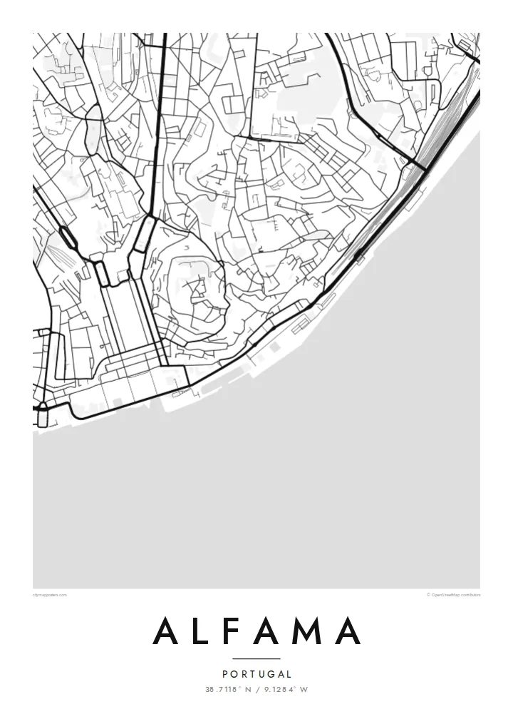 Alfama map poster