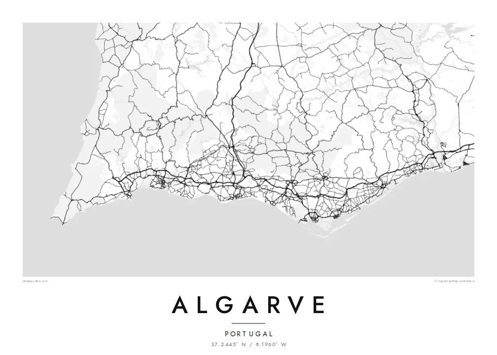 Algarve map poster