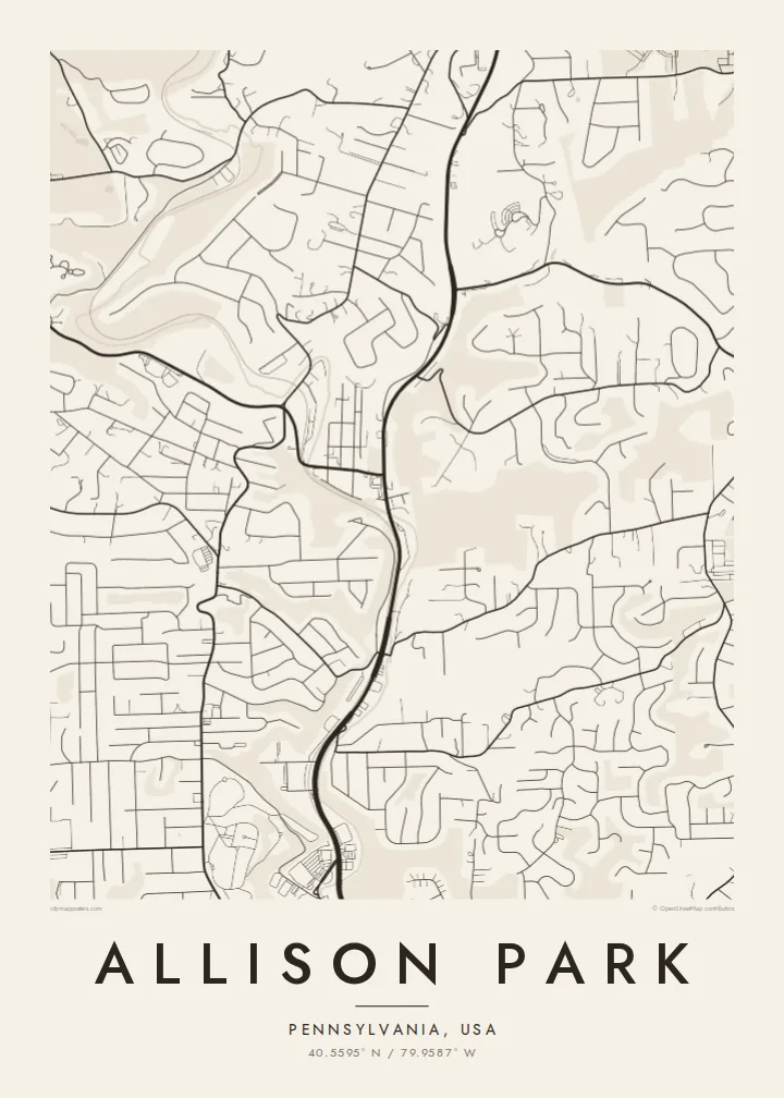 Allison Park map poster — Paper