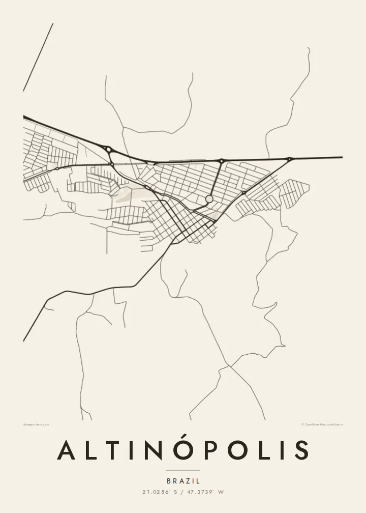Altinópolis map poster — Paper style