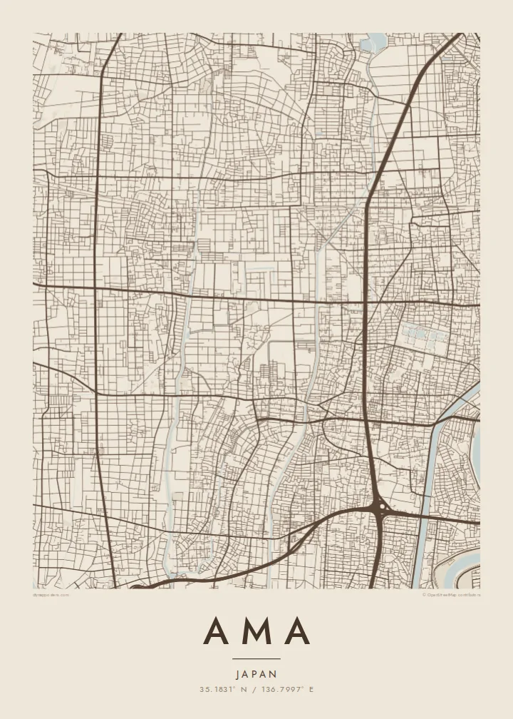 Ama map poster — Sand style