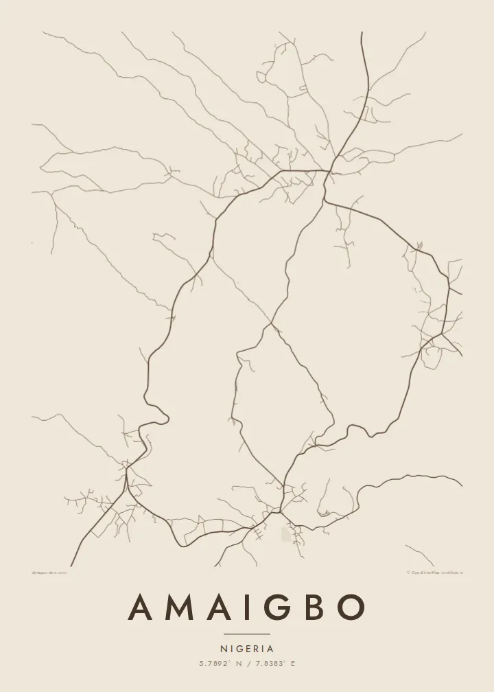 Amaigbo map poster — Sand