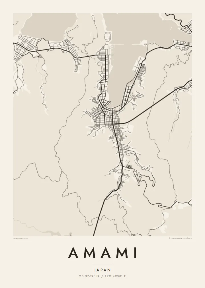 Amami map poster — Paper style