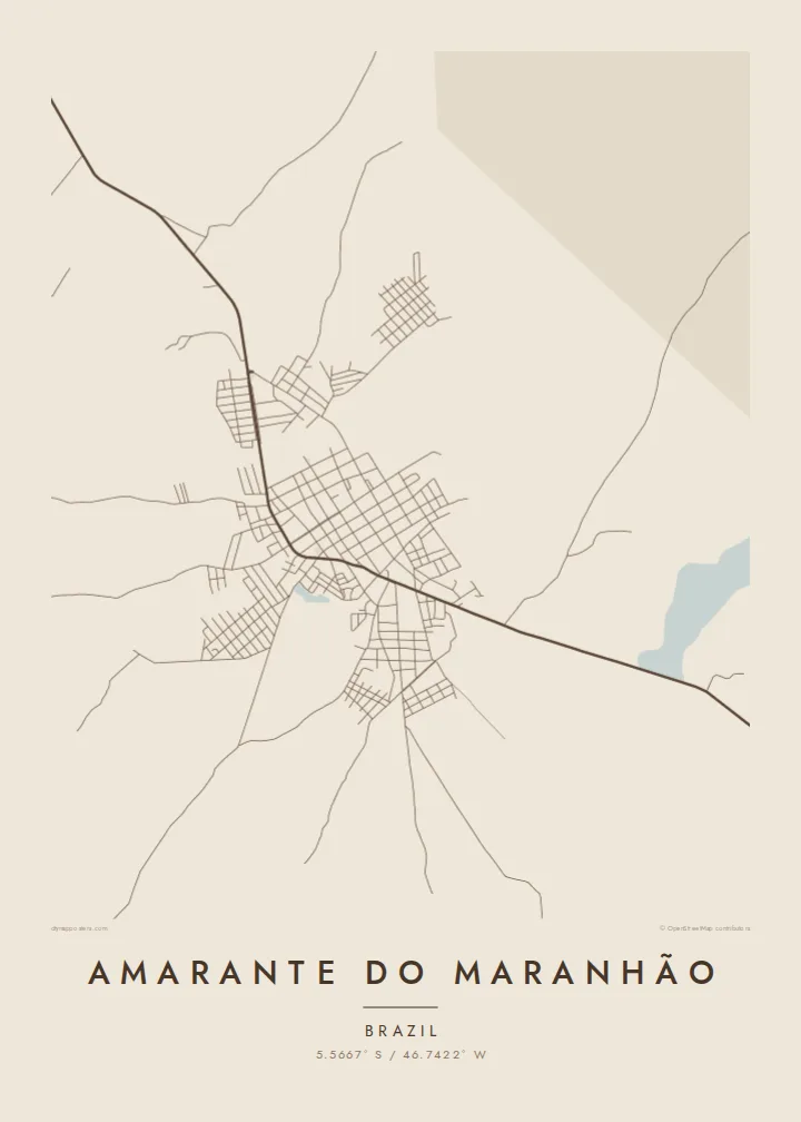 Amarante do Maranhão map poster — Sand style
