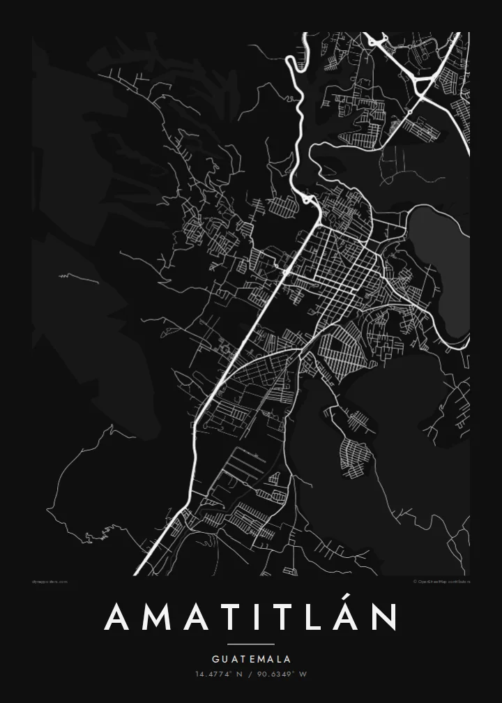 Amatitlán map poster — Noir