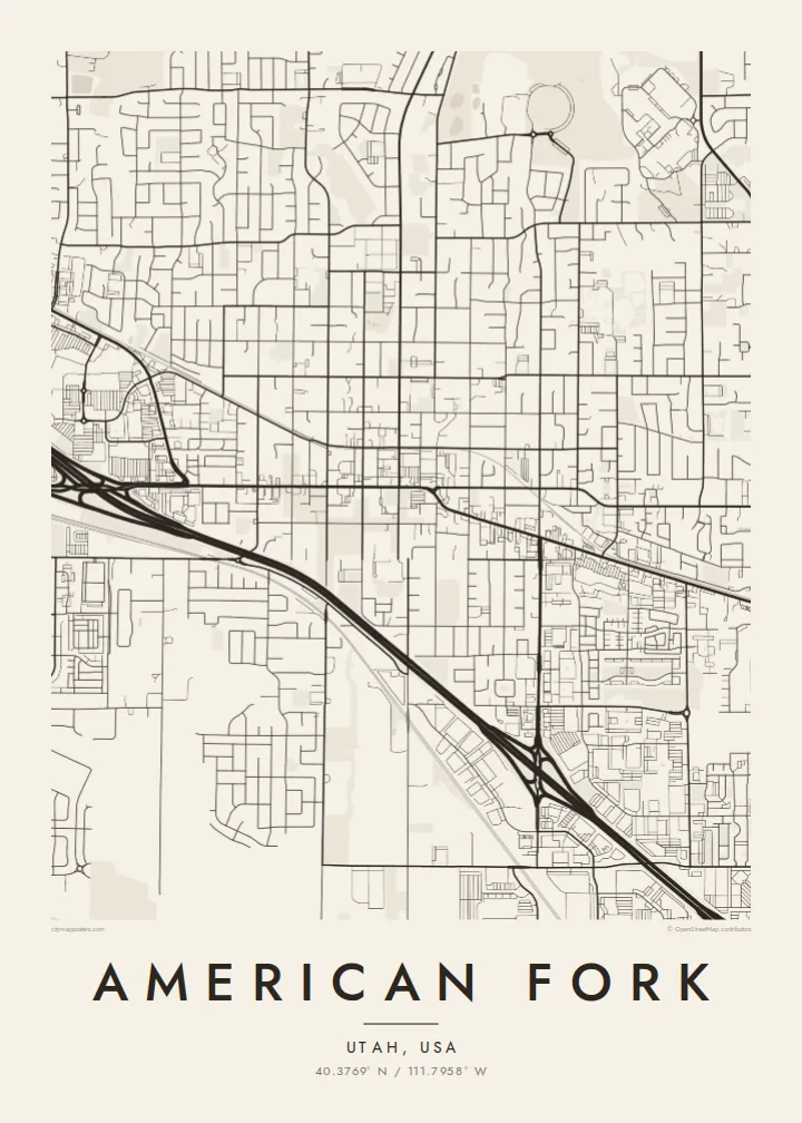 American Fork map poster — Paper