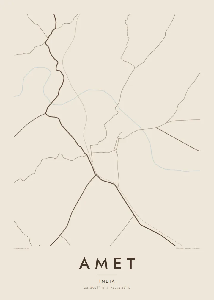 Amet map poster — Sand