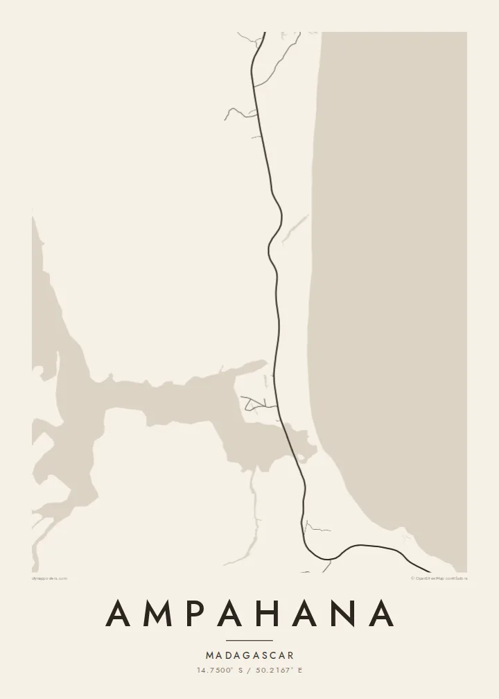 Ampahana map poster — Paper style