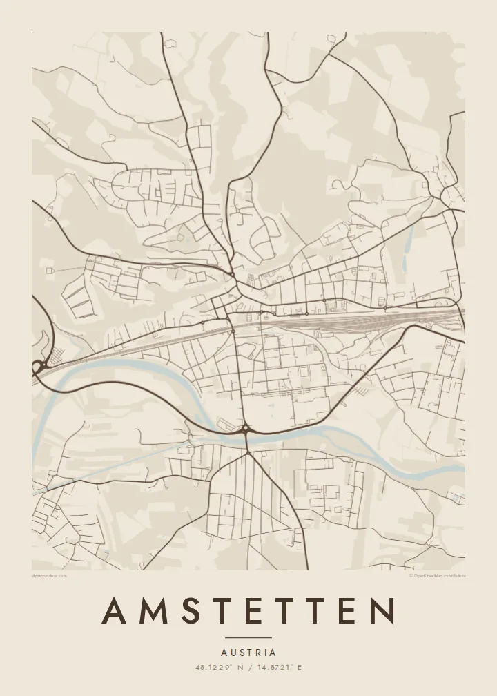 Amstetten map poster — Sand