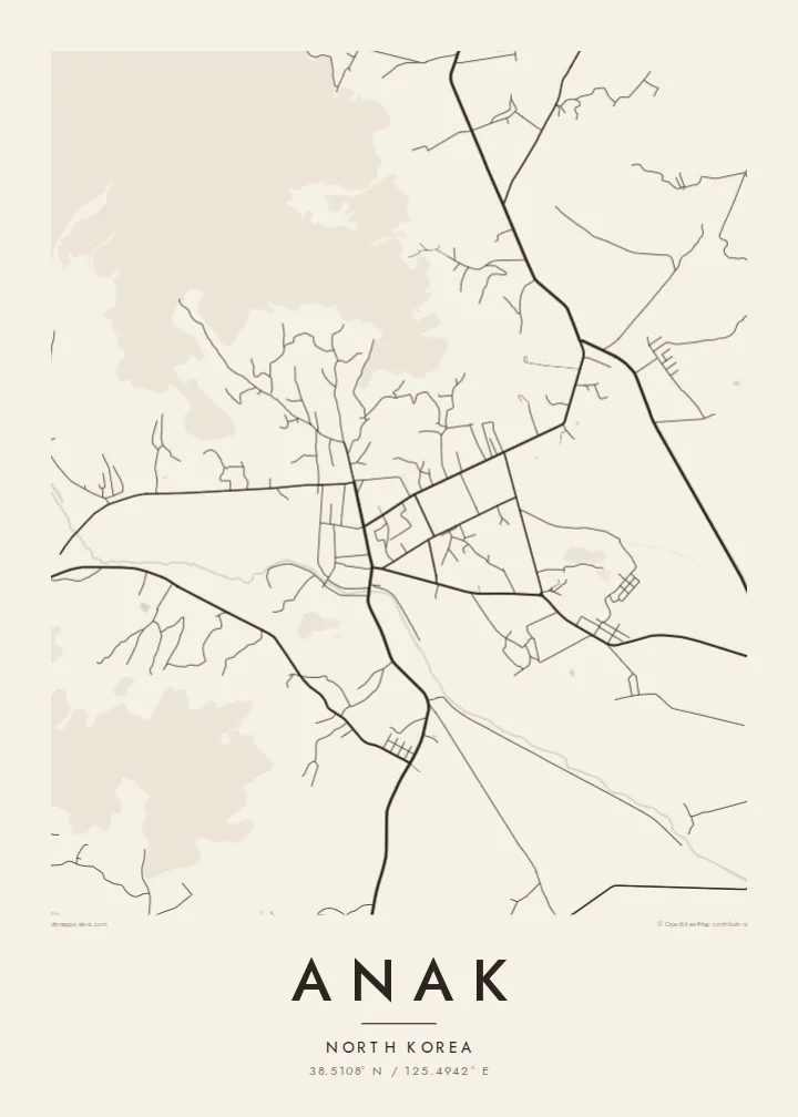 Anak map poster — Paper style