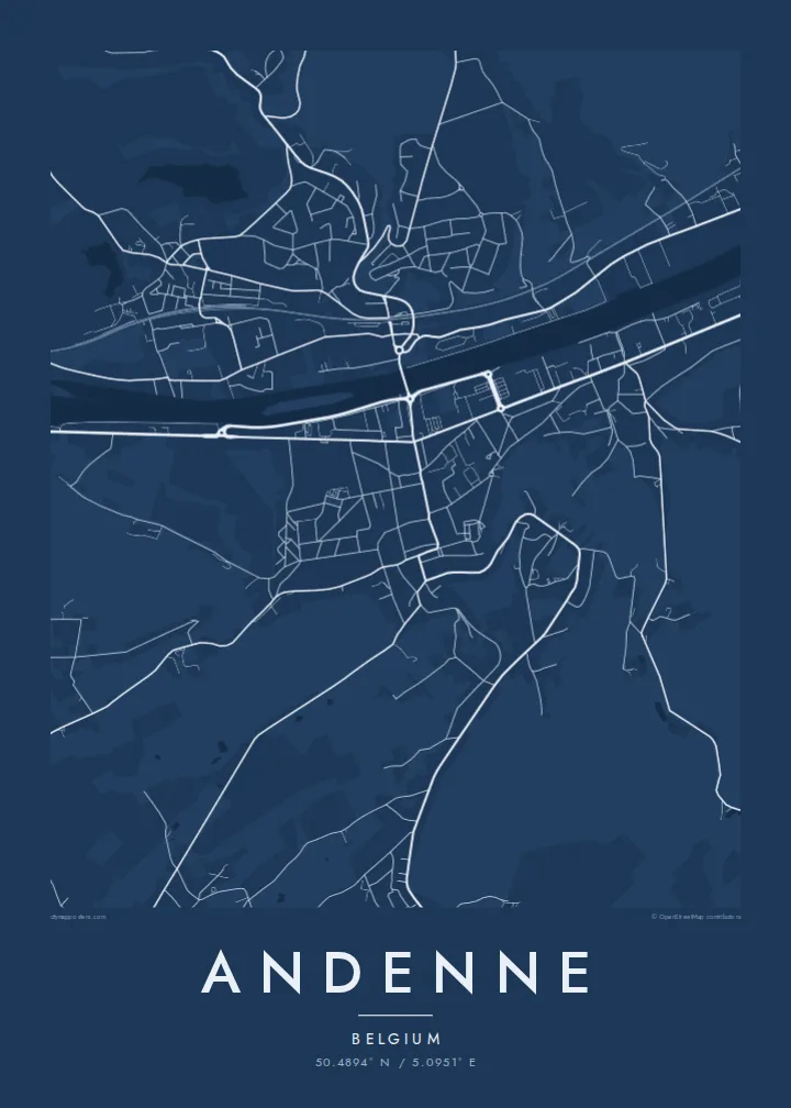 Andenne map poster — Blueprint