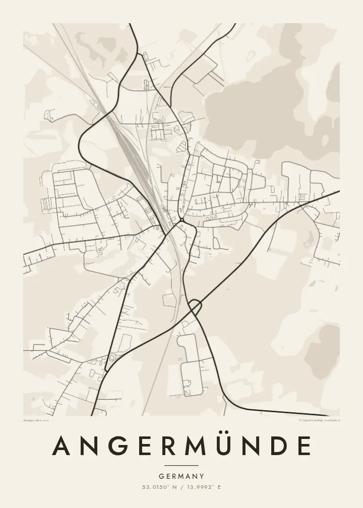 Angermünde map poster — Paper