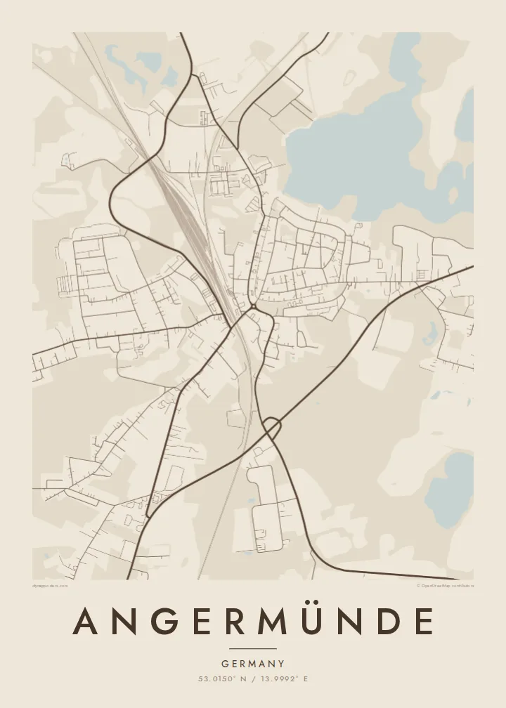 Angermünde map poster — Sand