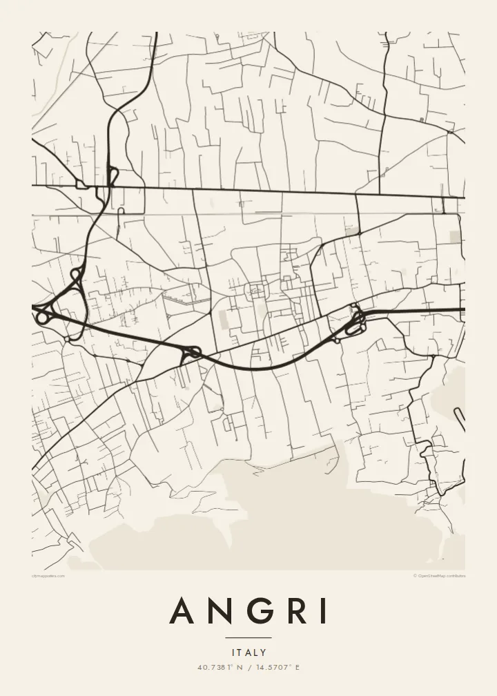 Angri map poster — Paper
