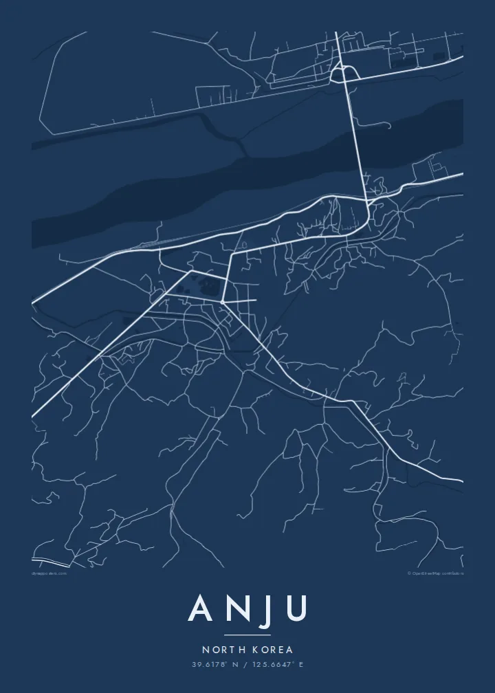 Anju map poster — Blueprint style