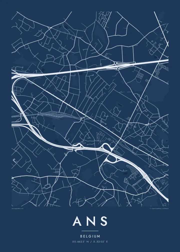 Ans map poster — Blueprint style