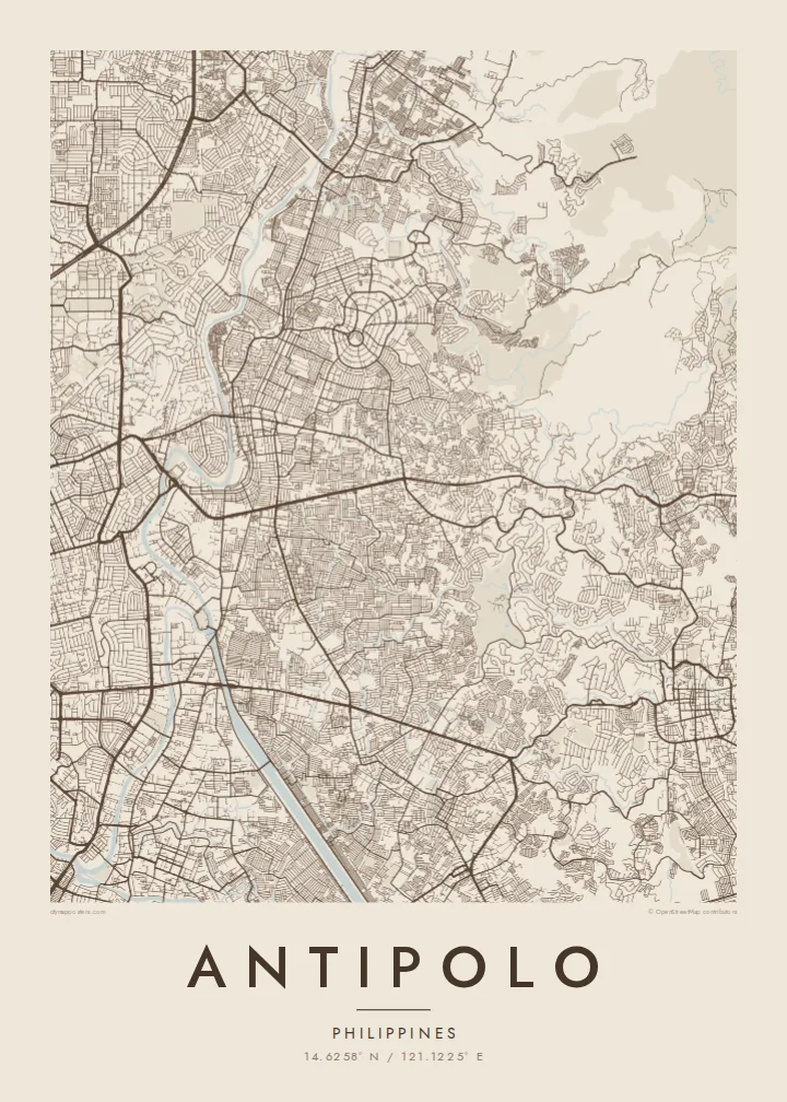 Antipolo map poster — Sand