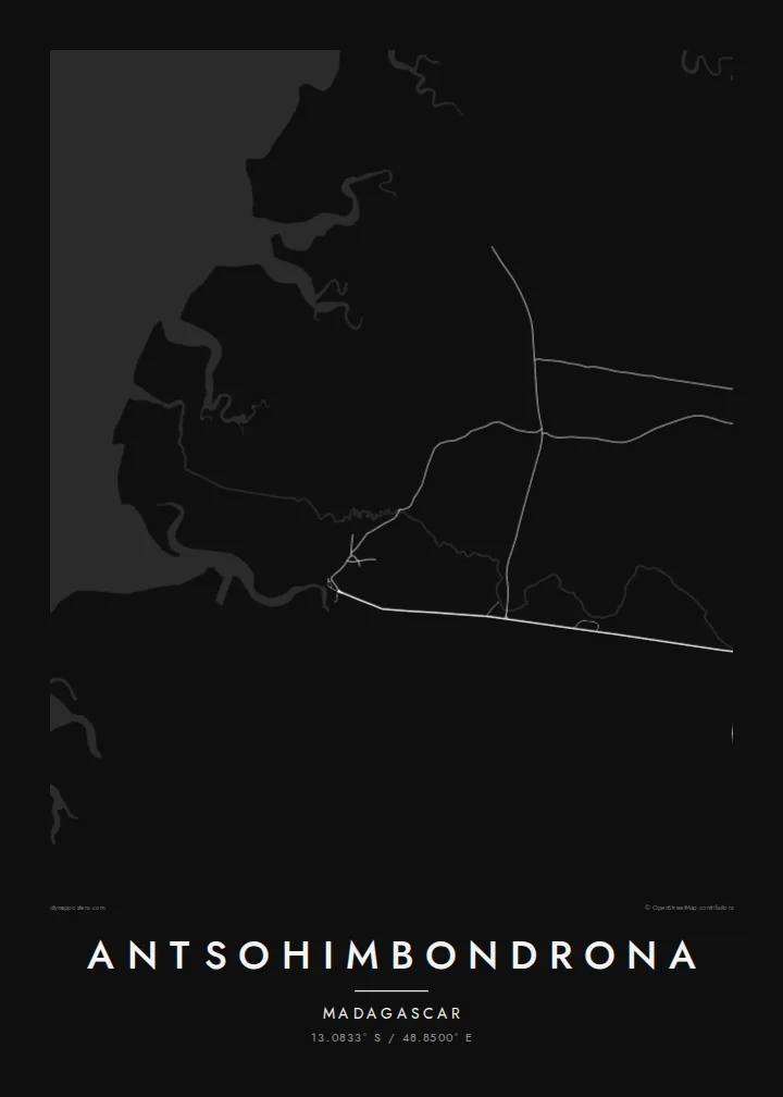 Antsohimbondrona map poster — Noir style