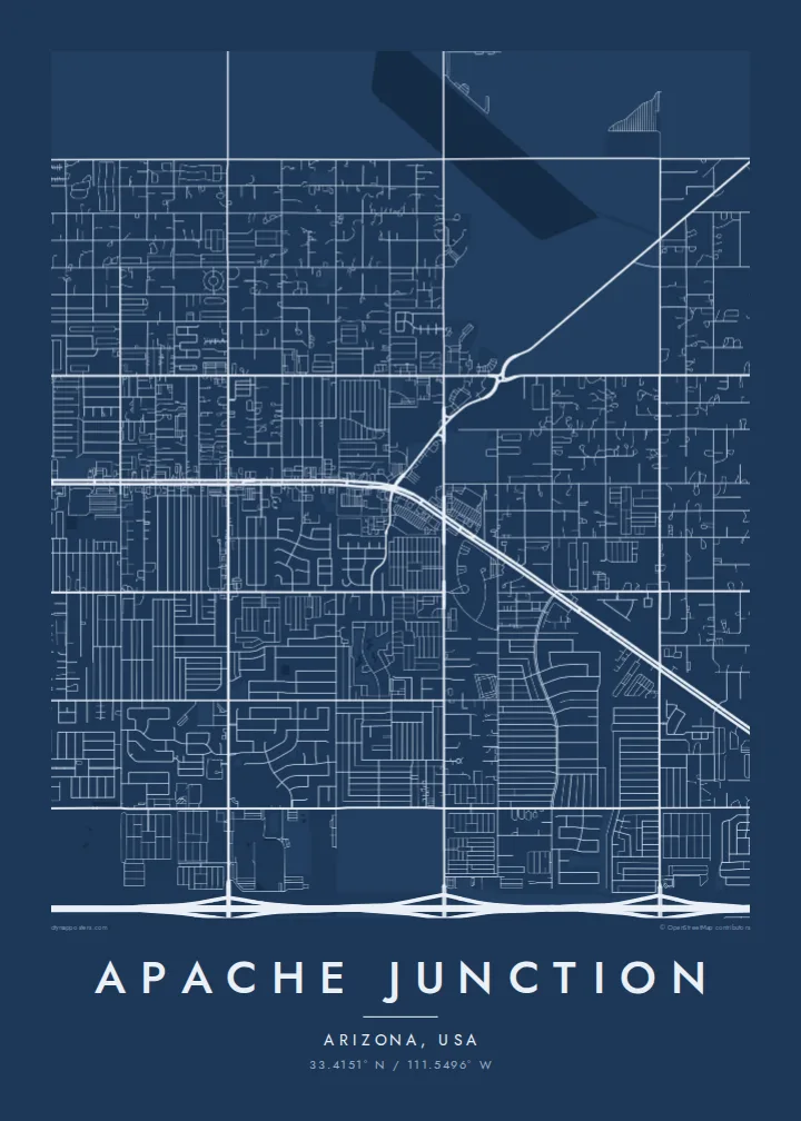 Apache Junction map poster — Blueprint