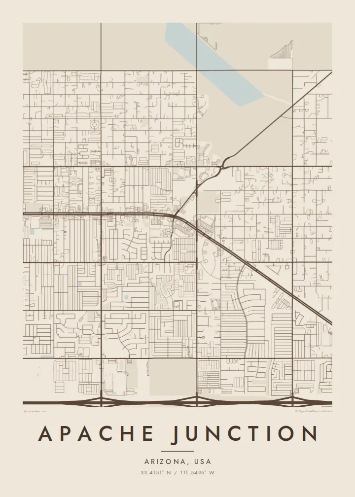 Apache Junction map poster — Sand