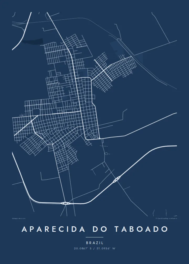 Aparecida do Taboado map poster — Blueprint