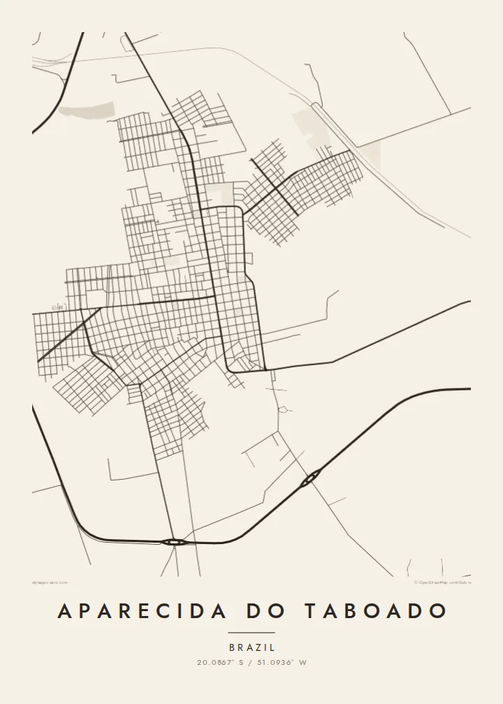 Aparecida do Taboado map poster — Paper