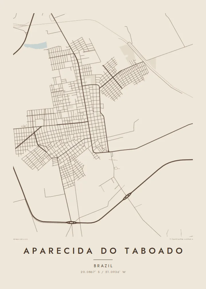 Aparecida do Taboado map poster — Sand