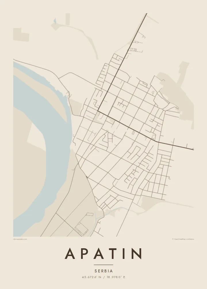 Apatin map poster — Sand