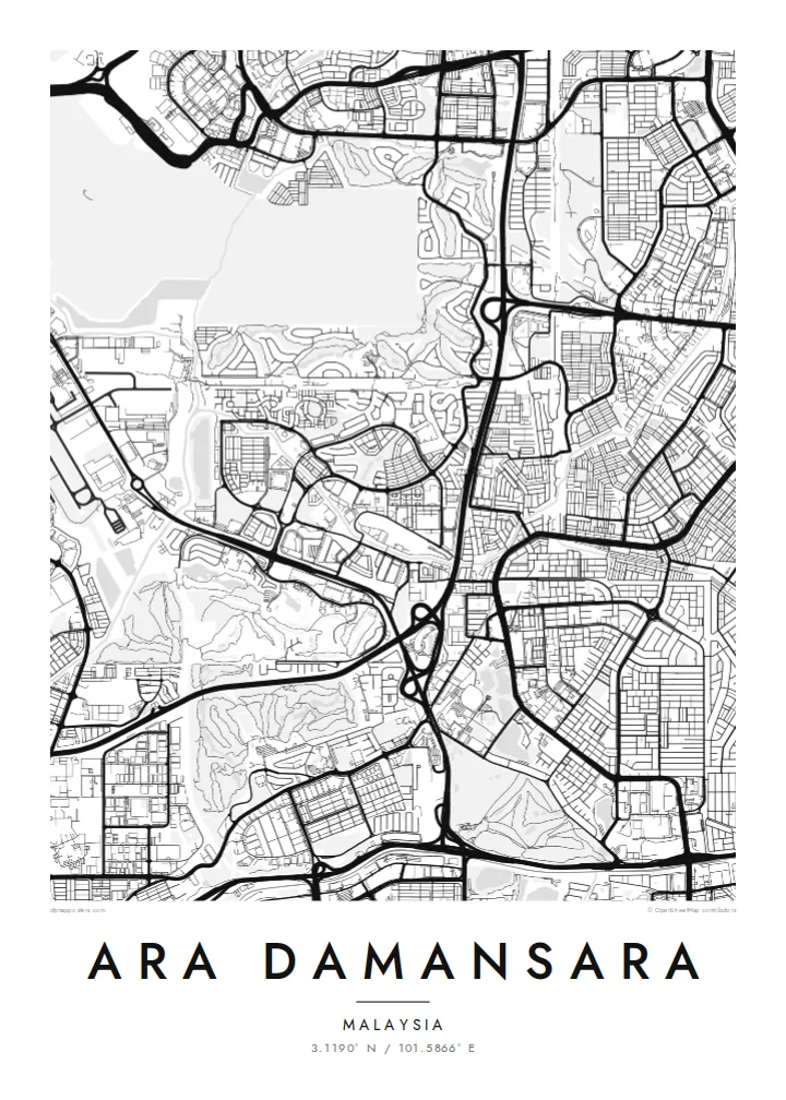Ara Damansara map poster — Classic