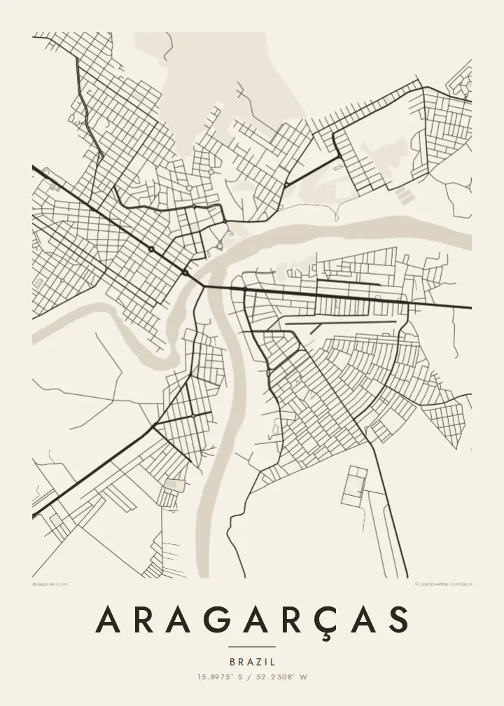Aragarças map poster — Paper