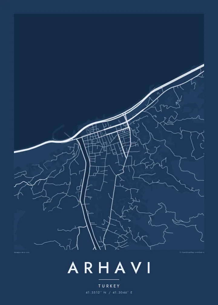Arhavi map poster — Blueprint