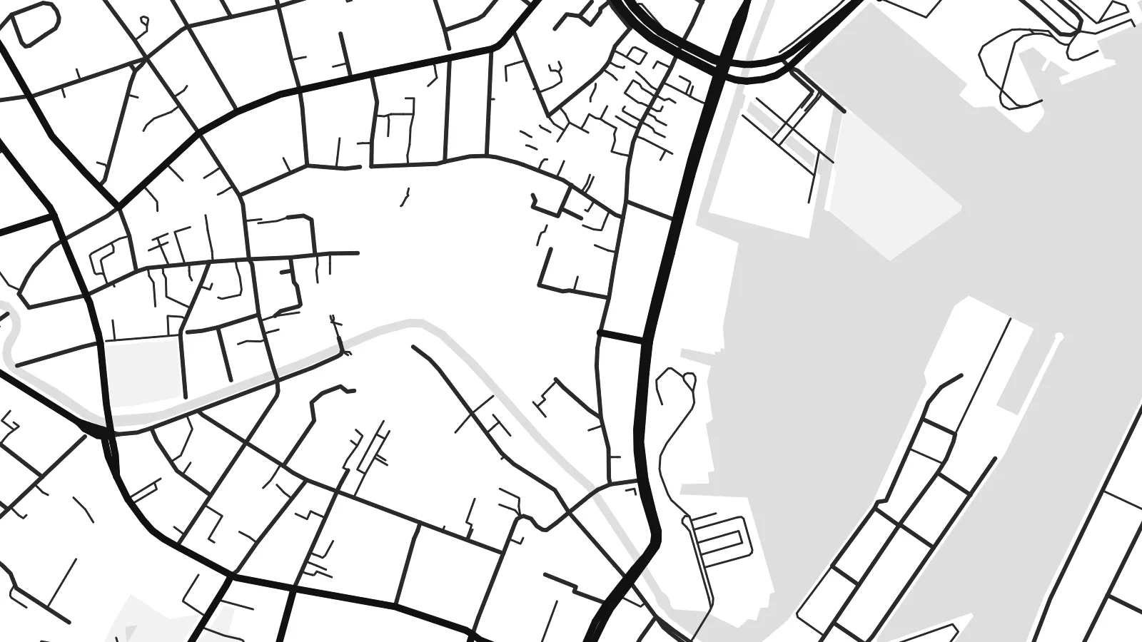 Close-up of the Århus map poster at print resolution