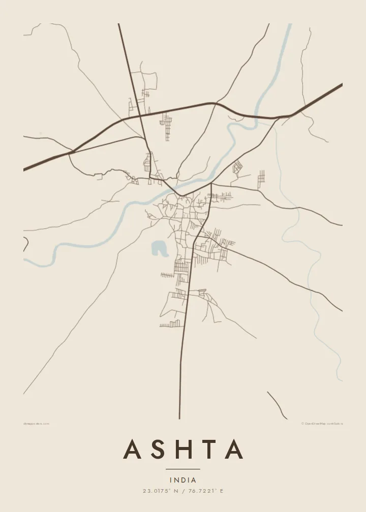 Ashta map poster — Sand style