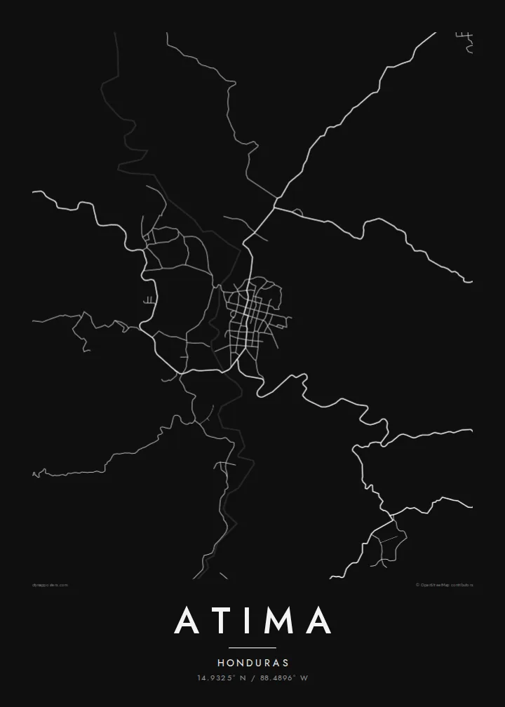 Atima map poster — Noir style