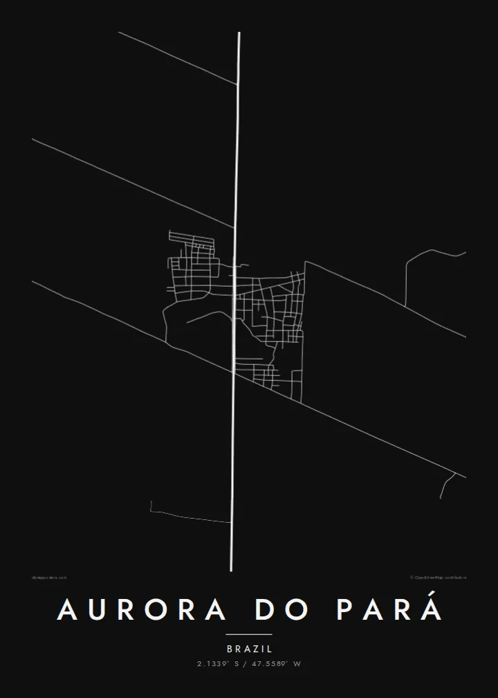 Aurora do Pará map poster — Noir